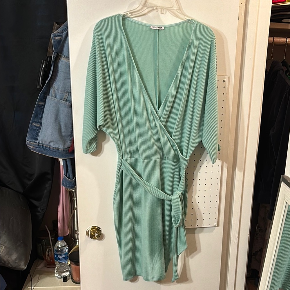 Mint Green Wrap Dress